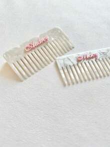 1 pieptene elegant personalizat pentru damă, din acetat retro, cu design de nume cu perle artificiale - accesoriu unic de păr potrivit pentru femei, cadou perfect pentru ea, ziua de naștere, domnișoară de onoare, mireasă, mamă, multifuncțional, ornamental, literă, culoare solidă, rafinat, elegant, vintage, modern, colorat, timp liber, de bază, casual, moale, unic, personalizat, cadouri ideale pentru ea, prietenă, ei, iubit, prieteni