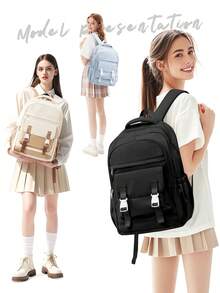 15.6" Laptop Backpack, Casual Travel Backpack Suitable For Teenagers And Students, Adjustable Shoulder Straps, Multi-Pocket Design, Commuter Backpack, Outdoor Backpack, Random Assortment Of New And Old Styles - Black - View 9