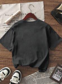 1 szt. dziewczęca, słodka i słodka koszulka z krótkim rękawem z nadrukiem baletnicy, wygodna i przewiewna, letnia, codzienna odzież