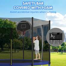 10FT Outdoor Tranpoline For Kids And Adults,Tranpoline Weight Capacity 440LBS With Safety Enclosure Net, Backyard Tranpoline For Family - Out Net - View 3