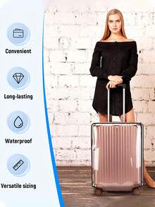 1pc Transparent Luggage Cover, Waterproof Dustproof Travel Luggage Protector, Thickened PVC Scratch-Resistant Luggage Cover Protector - Clear - View 9
