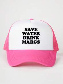 1pc Embroidered "Save Water Drink Margs" Drawstring Baseball Cap, Mesh Breathable Adjustable Sun Protection Hat, Casual For Outdoor, Travel, Beach, Suitable For Spring/Autumn, Y2K Style For Young People - Baseball Cap - View 16