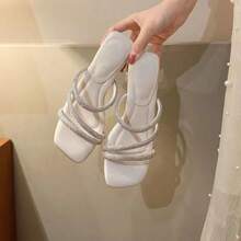 Women Pumps - 米白色粗跟5厘米 - 查看 3