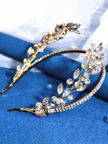 1 pezzo Cerchietto con strass argento, accessorio per capelli da donna adatto per uso quotidiano, feste per adulti, regali per le vacanze, accessori per capelli, fascia per capelli, cerchietto per capelli da donna, abbigliamento autunnale - Argento - Visualizzare 7