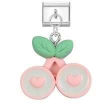 1 pièce (non assemblé) Bracelet modulaire mignon et doux, accessoire de bijouterie artisanale avec décoration de cœur de cerise et de fraise pour bracelet, collier, bague, cheville