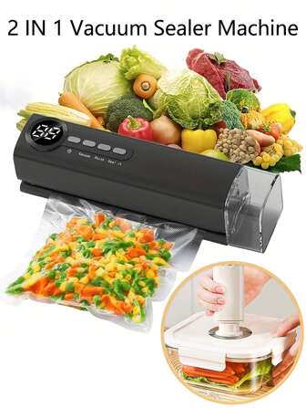 1pc Wireless 62KPa Vacuum Sealing Machine, USB 1200mAh Rechargeable Automatic Air Sealing Food Vacuum Sealer With Magnetic Attraction Design, High-Suction Vacuum Sealer - Effortlessly Preserve & Store Food For Fresher Days - Cordless, Space-Saving Design For Household Convenience