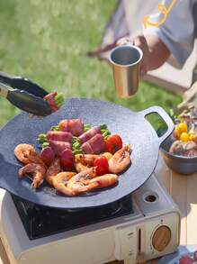 4-Piece Set, Non-Stick Cast Iron Frying Pan - Cast Iron Wok - Non-Stick Skillet + 3 PiecesCooking Set, Easy To Clean | Outdoor Cookware - Outdoor Camping - Picnic - Cooking Utensils. Picnic Set, Outdoor Cooking Set. - Multicolor - View 7