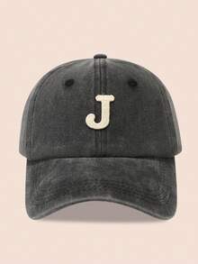 1pc Kids Washed 26-Letter Baseball Cap, Boys Girls Sun Hat Suitable For Outdoor, Sunscreen, Daily Wear