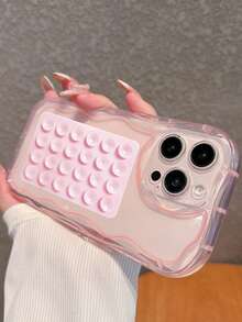 1 件适用于 简约纯色吸盘支架波浪防摔保护壳适用于 16 Pro Max 16 16 Pro 16 Plus 15Promax 15 15plus 15Pro 14Promax 14Pro 14plus 14 13Promax 13Pro 13 12 11 XR 软壳防水防震防刮