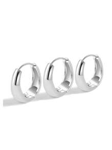 3 Pcs Set Small Gold Hoops Huggie Earrings For Women, 14K Gold Plated Dainty Cartilage Earring Hypoallergenic Hoop Earrings Set For Multiple Piercing Jewelry