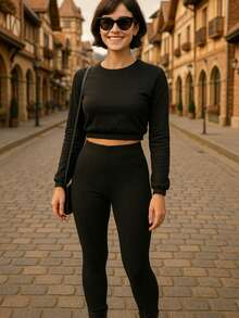 Flannel Riding Pants High Waist Shaping For Winter Resistant And Non-Transparent Plush Blackout Elegant Warm Fitness Gym Thick Resistant Lifts Butt Female Causal Elegant Cold Suplex Thermal Fitness Gym - Lông đen - Xem 5