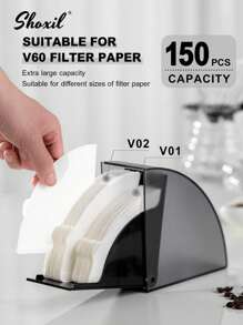 shoxil 1 个咖啡滤纸架 - 防尘储存容器，可容纳 150 个锥形过滤器 - 咖啡师级收纳盒，适用于家庭、咖啡馆和旅行