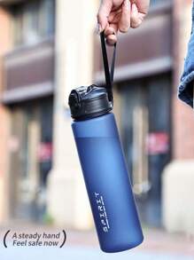 1 件，750 毫升便携式磨砂塑料运动水壶，防漏，PC 材质，带硅胶吸管和提绳，适用于健身房和户外活动、旅行、学校办公室 - 彩色 - 查看 4