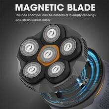 Electric Shaver With LED Power Display | IPX6 Waterproof Hair Trimmer | Sharp Blades For Smooth Trimming | Noise Reduction Design | Rechargeable Battery | Includes Cleaning Tools - As Depicted - View 5