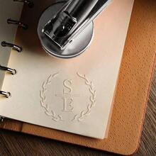 1 PC Personalized Embosser Stamp, Custom Hand Embosser Stamp,Logo Embosser,Wedding Logo Embosser,Library Book Embosser Stamp-Silver - Silver - View 8
