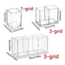 1 件迷你吸管架收纳盒，透明亚克力化妆刷架，便携式吸管收纳盒，适用于厨房旅行桌、便当配件，不含吸管，适用于刷子、眼线笔、口红、笔、美容台面收纳、旅行和家居梳妆台配件