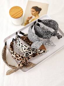 1 Stück Mehrfarbiges Polyester Schleife Niedlicher Leoparden Muster Haarband, rutschfest und leicht zu reinigen, geeignet für tägliche Fahrten oder Gesichtsmasken, Haarband, Haarreifen, süße Haraccessoires