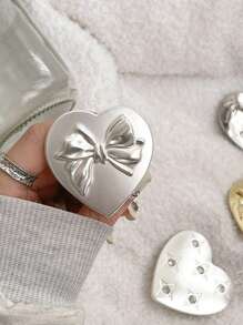 1 个金属电镀镜面手机支架，粘性伸缩滑动支架，不对称形状支架，桌面电视观看奇迹，粘性蝴蝶结/蝴蝶结，心形水钻星装饰支架兼容 、Android 手机，生日、家人、朋友的礼物推拉式手机握把手机支架手机配件