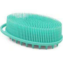Silicone Body Brush, Exfoliating Body Scrubber, Silicone Body Scrubber Loofah, Silicone Bath Brush, Soft Exfoliating Body Bath Shower Scrubber Brush S And Adults All Kinds Of Skin(Green) - 粉色 - 查看 2