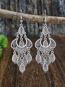 Pendientes de flor con borlas estilo vintage bohemio para mujeres