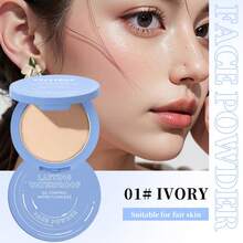 Polvo compacto matificante de 3 colores, polvo de fijación perfecto de larga duración con borla, peso neto: 10g - Multicolor - Ver 12