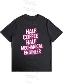 Blusas de mujer 100% algodón, camisetas para mujer, regalos para el día de la madre para tallas S-2XL, regalos de cumpleaños para mujer, camiseta con estampado en la espalda de ingeniero mecánico, regalos, camisetas, camisetas, unisex, divertidas - Negro - Ver 5