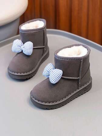 2025 Dziecięce zimowe nowe śniegowce, grube pluszowe buty zimowe dla chłopców i dziewcząt, ciepłe buty dla niemowląt i małych dzieci, odpowiednie na zimowy kemping na świeżym powietrzu (wzór podeszwy losowy)