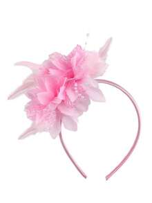 1 件花卉印花羽毛波西米亚花头带，派对/表演羽毛发饰，复古新娘发饰万圣节