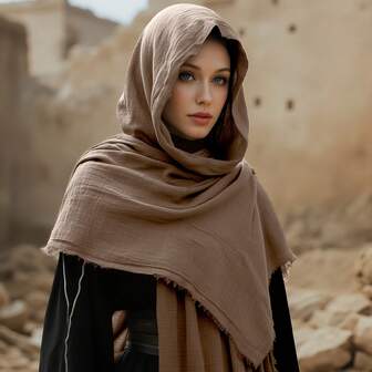 Christmas Day Dress Up Medieval Renaissance Hooded Cowl Multifunctional Scarf Shawl Cape Perfect For Renaissance Faire