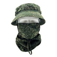 British SAS Short Brim Boonie Hat MC Dark Night Tactical Camouflage Sun Protection Hat Outdoor Hiking Sunshade Round Edge Bucket Hat (Hat And Mask ) - Multicolor - View 19