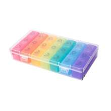 1 szt., codzienne przenośne pudełko do pakowania tabletek z 21 przegródkami i pokrywką, organizer na leki, piękny i wygodny, odpowiedni do codziennego użytku i podróży