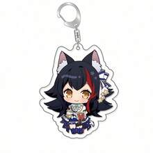 Anime Hololive Vtuber Figures Acrylic Keychain Inugami Crown Shirakami Fubuki Bag Charms Cartoon Pendant Fans Gift Keyring - Multicolor - View 12