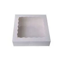 10 件自动弹出式烘焙盒，带窗口，10x10x2.5 英寸，棕色派盒，糕点 - 白色 - 查看 4