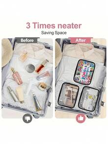 新品上市！多功能充电器旅行收纳包 - 透明洗漱包，旅行必备，便携式拉链旅行化妆包，沙滩透明PVC洗漱包，防水收纳袋，透明整理包，线缆USB收纳包，机场安检PVC化妆包，可收纳充电器、数据线和移动电源 - 彩色 - 查看 5