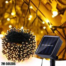 Solar LED String Lights For Outdoor Garden Decoration, Solar Fairy Lights 5m/7m/12m/22m & 20/50/100/200 LEDs,Waterproof IP65 With Twinkling 8 Lighting Modes,Solar-Powered Light String With Light Sensor Control For Christmas ,Party ,Halloween, Camping , Wedding, Plant Pot, Garden Decorations (White/Multicolor/Warm White/Purple)