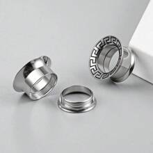 2PCS 316L Stainless Steel Meander Ear Tunnels Plugs Stretcher Studs Piercing Women Men Body Jewelry Unisex Hip-Hop Punk Style