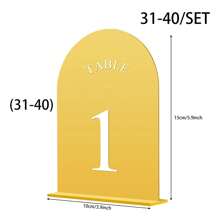 10pcs Gold Mirror Acrylic Table Numbers 1-10 With Holder, Gold Arch-Shaped Acrylic Table Sign Holder Suitable For Wedding Reception, Party, Event, Birthday