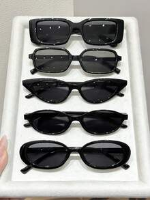 5件套经典简约眼镜套装，适合热带海滩度假、街头摄影、驾车、周末休闲、派对等场合。 - 黑灰 - 查看 14