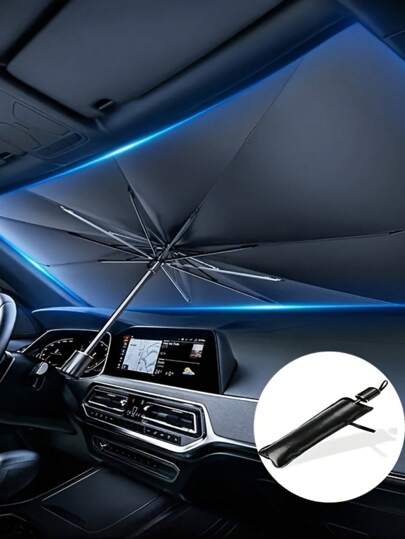 可折叠汽车遮阳板，有效防紫外线，便携式挡风玻璃遮阳板，适用于大多数车辆，易于存放，隔热效果好