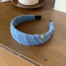 1 件简单百搭的褶皱面料头带，优雅时尚的宽边公主头带发饰，女士高端独特配饰，适合日常服装搭配、购物、旅行、温柔风格、返校季发饰、发带、发箍 - 彩色 - 查看 6