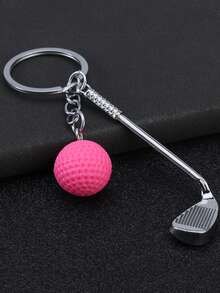 1 buah Gantungan Kunci Bola Golf Kasual, Seri Olahraga, Untuk Pria, Ransel, Sekolah, Aksesoris Mobil, Gaya Goth Lucu Y2k - Putih - View 5