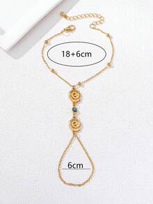 1 chiếc vòng tay chuỗi hạt đậu xoắn ốc thời trang tối giản dành cho nữ, phụ kiện trang trí được đo theo kích thước, không phải số lượng hạt - Vàng - Xem 3