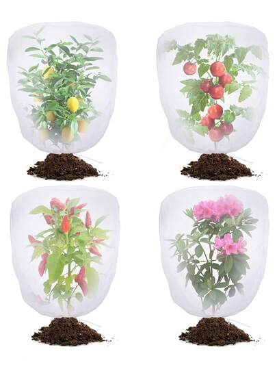 1pc Bird Netting For Garden Protection, Garden Netting Pest Barrier With Drawstring, Garden Plant Fruit Tree Bird Netting, Blueberry Tomato Bushes Netting Covers Bags, Strawberry Berry Barrier Mesh Cover Net Protector