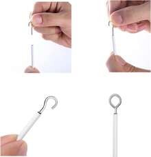 ASIWUJING Net Curtain Wire And Hooks Set, 10M Net Curtain Wire With 20pcs Eye Bolts And 20pcs Screw-In Hooks For Net Curtain Rod… - White - View 9