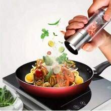 二合一不锈钢盐胡椒研磨器，无需电池 - 盐胡椒研磨器，手动两用研磨器，可从细磨到粗磨调节，非常适合露营或旅行，陶瓷刀片 - 厨房香料研磨器，厨房小工具