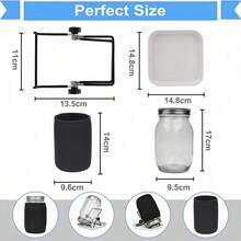 2 1000ml Bean Sprout Cups With Two Stainless Steel Strainer Lids, Stand And Brush For Growing Broccoli, Alfalfa, Green Beans And More - Translucent - View 7