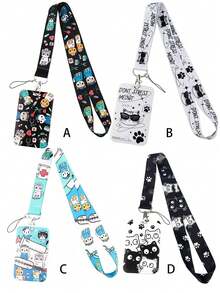 1pc Pink Medical Nurse Pill Cat Pattern Lanyard Card Holder, Keychain ID Badge Hard Case Suitable For Transit Card, ID Card, Work Card, Student Card, Expo Card, Event Pass,For School Supplies,Back To School - Multicolor - View 12