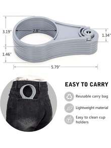 6 槽可折叠饮料架、万圣节礼物、折叠式杯架、6 槽可旋转杯子收纳架、轻便坚固的塑料饮料架，适用于派对、烧烤、露营、野餐等户外活动中的咖啡、葡萄酒、鸡尾酒、露营饮料收纳架、实用派对配件、易握手柄、1 个开瓶器