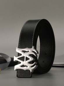 1pc Unisex Letter Buckle Belt, Casual Fashion Design, Retro High-End Niche Style Wide Belt For Women Fall, Autumn, Halloween - Multicolor - View 11