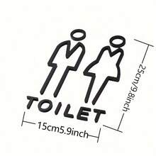 亚克力 3D 浴室门标牌套装 - 非电动，男女洗手间标牌，办公室公共卫生间标牌，粘性浴室门贴花，适用于学校用品，返校